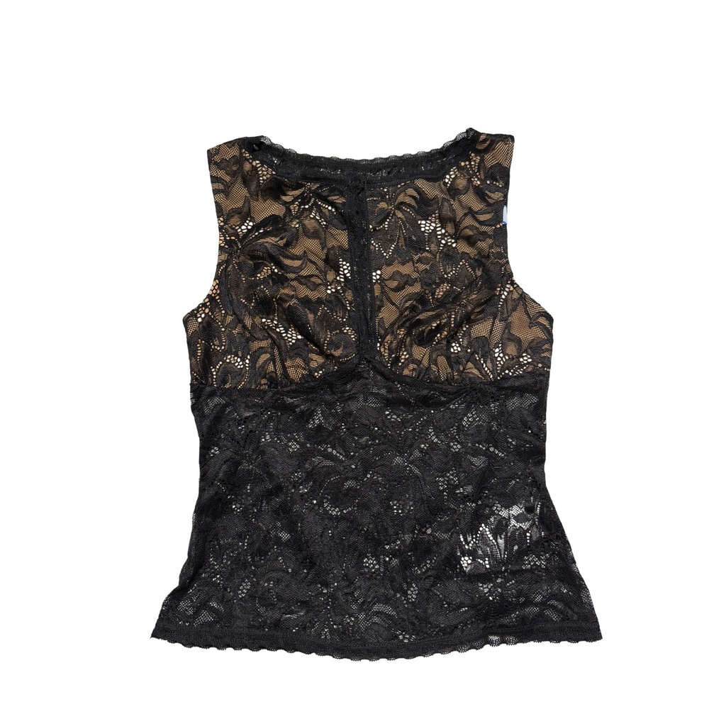 Whimsygoth Black Floral Lace Sleeveless Keyhole Top NWT XS